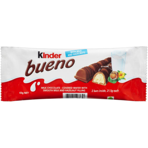 Kinder Bueno Süt ve Fındık Kreması Dolgulu Çikolata 43 Gr