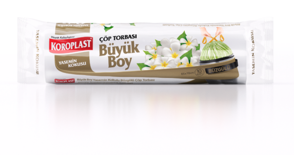 Koroplast Büzgülü  Çöp Torbası Büyük Boy Yasemin  Kokulu 65X70 Cm 10 Adet